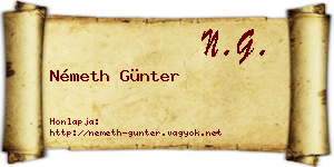 Németh Günter névjegykártya